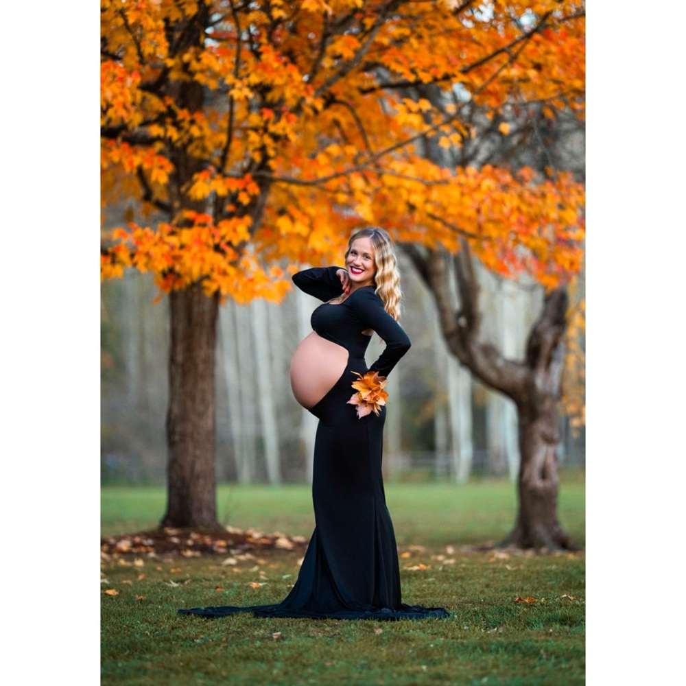 Elegant Black Maternity Dress